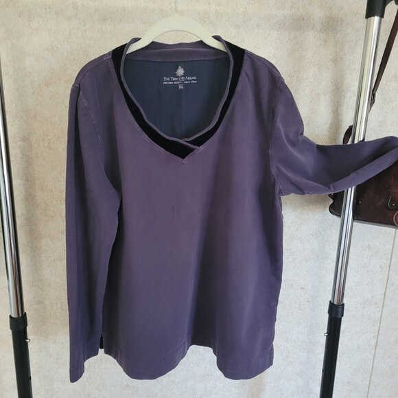 Purple Velvet Collared Shirt Territory Ahead Womens Size XL - Picture 1 of 13